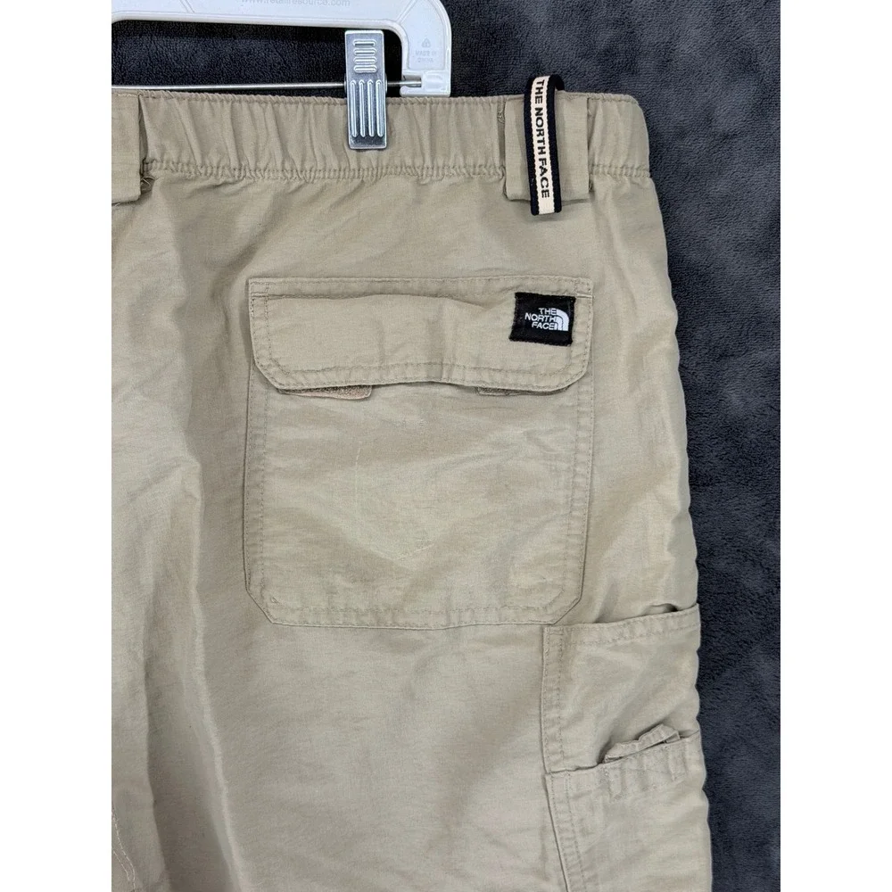 The North Face Mens‎ XL Khaki Convertible Zip Off Hiking Cargo Pants Belted